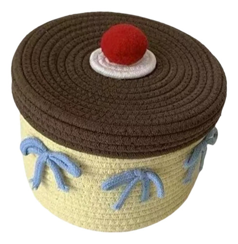 Cesta De Almacenamiento De Cuerda De Algodón Cubierta,