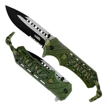 Comprar Navaja Militar Rompe Vidrios Acero Inoxidable Dentado Cuerda