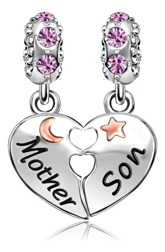 Jmqjewelry Christmas Heart Love Mom Son Rose Plated Birthsto