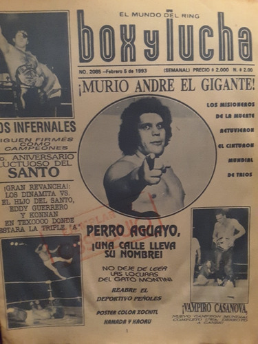 Revista Box Y Lucha  Andre El Gigante 