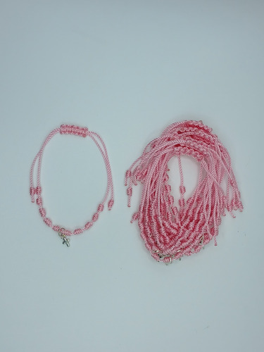 Recuerdo Economico 50 Pulseras Decenario Color Rosa