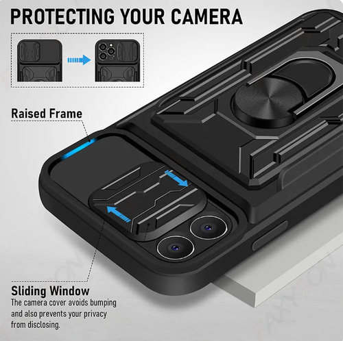 Capa Case Cartão Anti Impacto Com Anel 360 iPhone 16 Pro Max