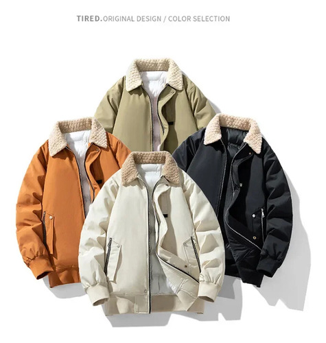 Chaqueta De Algodón De Invierno Con Cuello De Terciopelo De