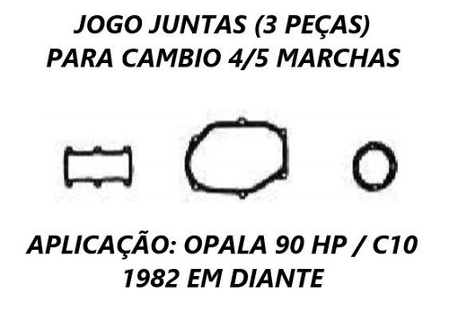 Juntas Cambio Opala 90hp C10 4e5 Marchas 1982 Em Diante  