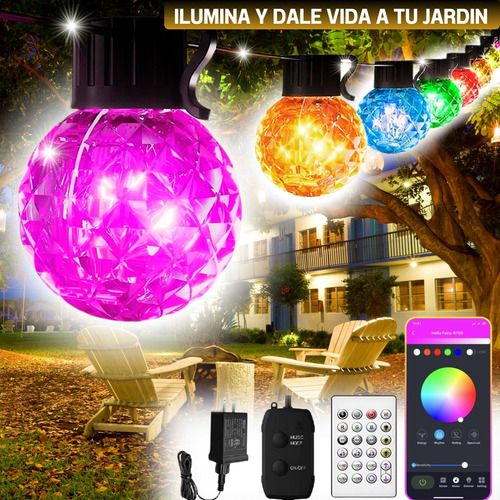 Serie De Luces Led Focos Multicolor 10 Metros 50 Focos