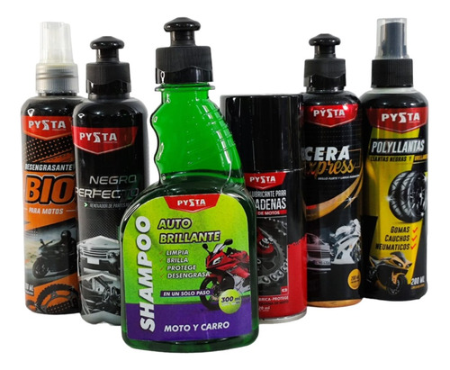 Kit Cuidado Motos Desengrasante Lubricante Shampoo 