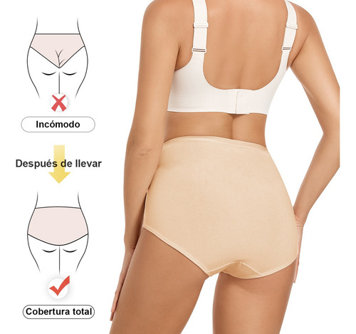 Calzoncillos De Algodón Para Mujer Calzones Cintura Alta 4pz
