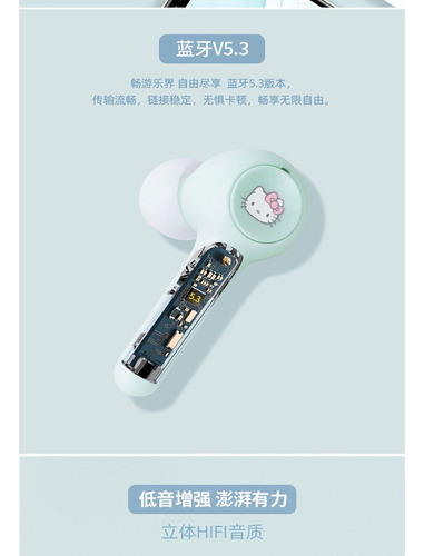 Audífonos Bluetooth Sanrio Hello Kitty Kawaii Game Tws