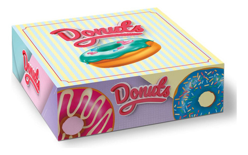 Embalagem Para Donuts - 4 Unidades - Color - 100 Unidades