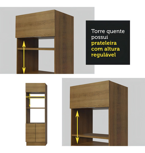 Armário Cozinha Completa De Canto 499cm Stella Madesa 03 R Cor Rustic