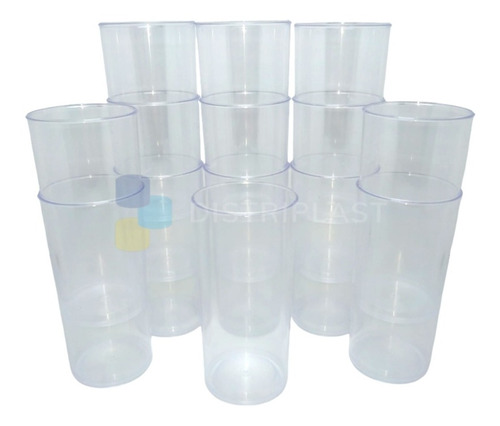 Imagen 9 de 10 de Vasos De Plástico Transparente Vasos Acrílico Alto 250ml X50
