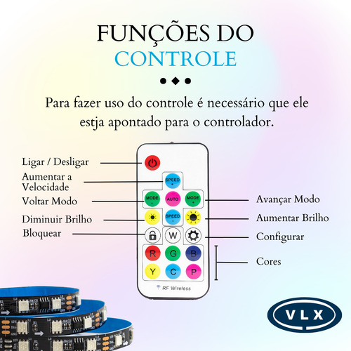 Kit 60 Fita Led Ws2811 5m Endereçavel 300 L+ Controladora