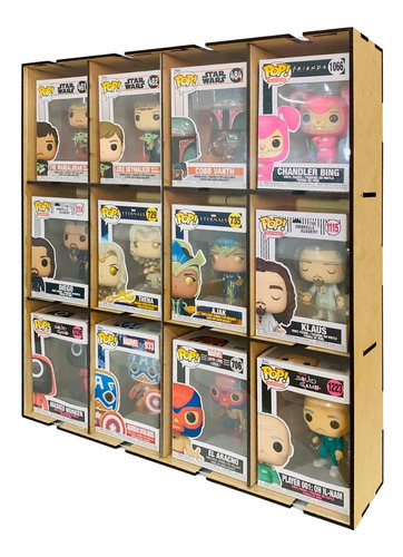 Imagen 3 de 10 de Exhibidor Funko Pop Juguetero Vitrina Acrilico Madera Mdf Color Natural