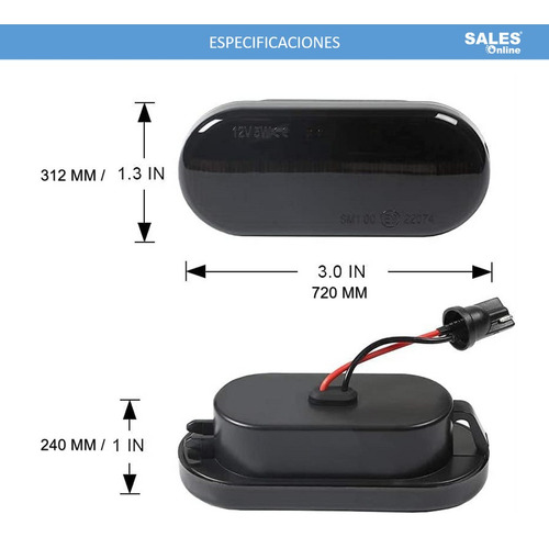 Cuarto Luz Direccional Led Secuencial Para Galaxy 1996