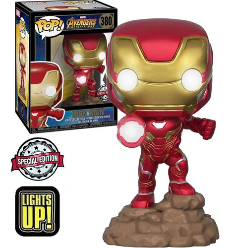 Funko Pop Marvel Avengers Iron Man Lights Up Con Luz Sticker