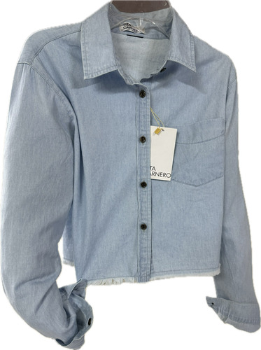 Camisa De Mezclilla Juvenil Manga Larga
