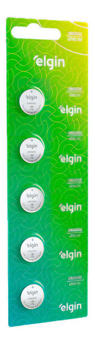 Elgin Litio CR2032 baterias botão 2 cartelas 5 unidades