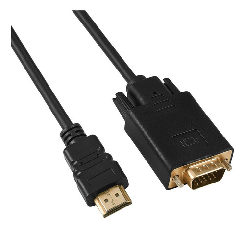 Cable Hdmi Macho A Vga Macho, Chapado En Oro/1080p/6 Pies