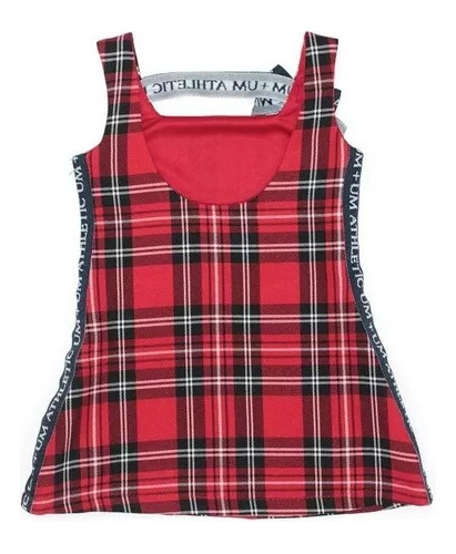 Imagem 3 de 3 de Vestido Xadrez Vermelho Um Mais Um 781008