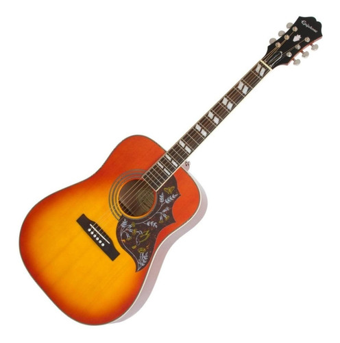 Violão acústico Epiphone Hummingbird Pro para destros faded cherry brilhante