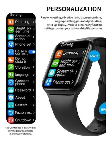Reloj Inteligente Hw12 Smartwatch Con Bluetooth Táctil