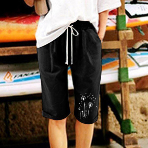 Mn Pantalones Cortos De Lino De Algodón De Talla Grande Con