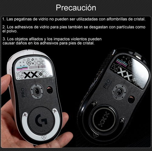Imagen 4 de 5 de Bt.l Mouse Glass Skates Logitech G Pro X Superlight Negro