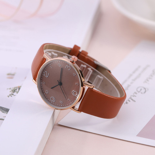 Reloj Casual Para Mujer Con Correa De Cuero Y Caja De Aleaci