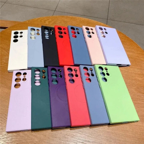 Funda Magsafe De Silicona Líquida Para Samsung Galaxy S25 S24 S23 S22 Ultra Plus Funda Magnética De Carga Inalámbrica