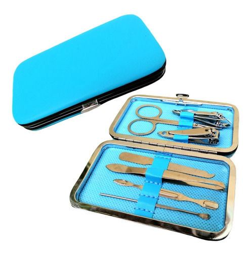 Imagen 1 de 1 de Set Manicure Pedicure Piezas Pinza Tijera Cortauñas Estuche