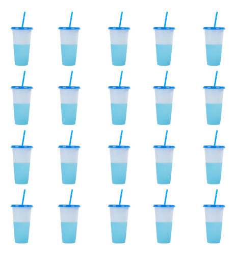 Vasos Mágicos De 700 Ml Que Cambian De Color 20 Piezas Color Azul Claro