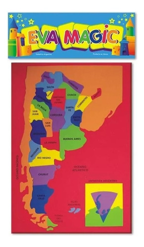 Mapa Goma Eva Didactico Argentina Eva Magic 32x22 
