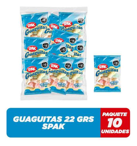 Malvavisco spak Guagüitas frutal 22 g 10 u