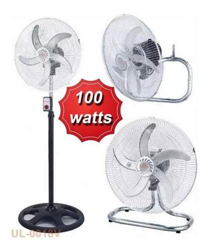 Ventilador 3 En 1 De Pie Pared O Mesa Motor 100watts Nuevos