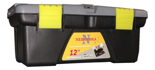 Caja Herramientas Plastica 12 Reforzada Nebraska Color Negro