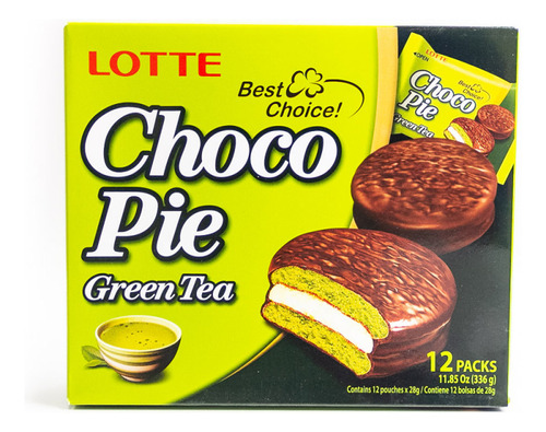 Choco Pie Matcha Te Verde 12 Pzs Mamut Coreano Lotte