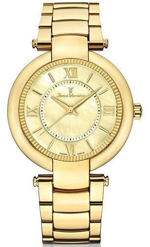 Relógio Feminino Jean Vernier Dourado Jv01143