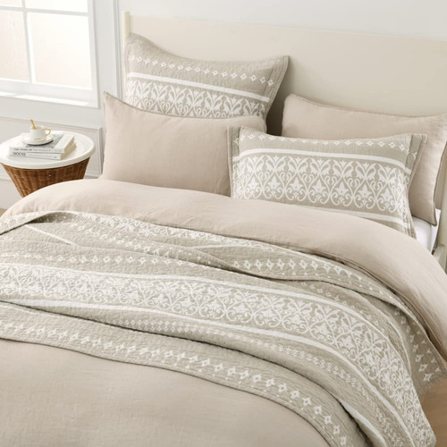 Colcha Queen Size Qiqiong, 100% Algodón Juego De Ropa De