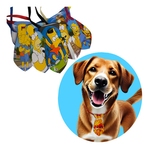 Kit50 Gravatas Tam G Pet Eva Simpsons Personagens Cão E Gato