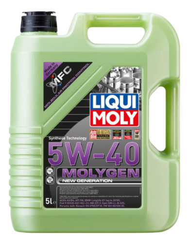 Molygen 5w40 5l Aceite Sintetico Antifriccionante Tungsteno