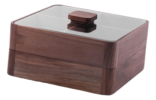 Bandeja De Madera Elegante 22,5 X 22,5 X 11 Cm Doble Nivel