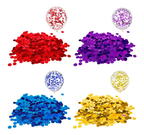 Confetti Circular 1,5cm Metalizado 10gr Globos - Cc