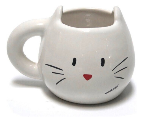 Acabajo Deco Taza Forma Gato (blanco) Color Blanco Gato / Mug Catgato Blanco Taza Gato