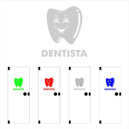 Adesivo Dentista Porta / Vidro / Parede - Escolha Sua Cor