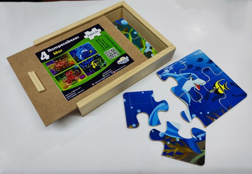 Imagen 5 de 9 de Rompecabezas De Madera Para Niños X 4 Ingeniacrea 6 Pzas C/u