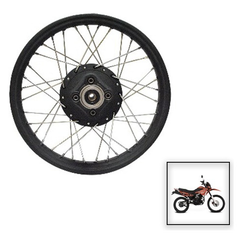 Rín Trasero Completo Para Moto Dm200 Sport Italika Negro