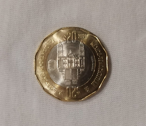 Moneda Conmemorativa De 20 Pesos México-tenochtitlan Cápsula