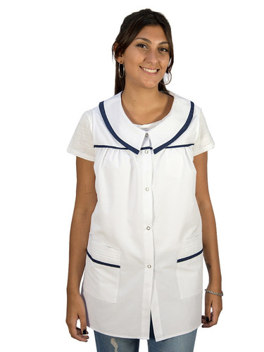 Imagen 2 de 2 de Guardapolvo Adulto S/manga Con Broches Y Cuello T. 1 Y T. 2