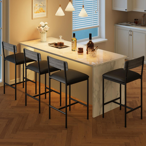Idealhouse Juego De 4 Taburetes De Bar De Cocina Con