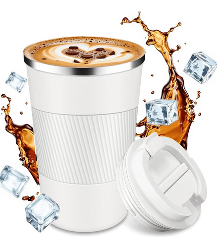 Taza De Café Reutilizable A Prueba De Derrames De Acero Inox